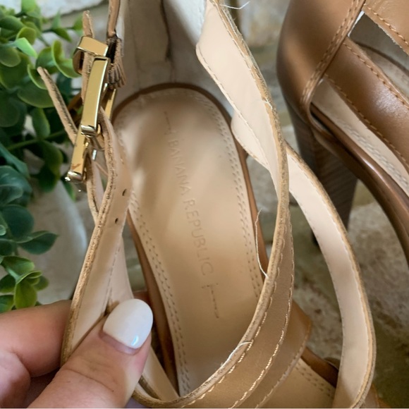Banana Republic | Tan Leather Strappy Heels | 7 - Picture 4 of 7